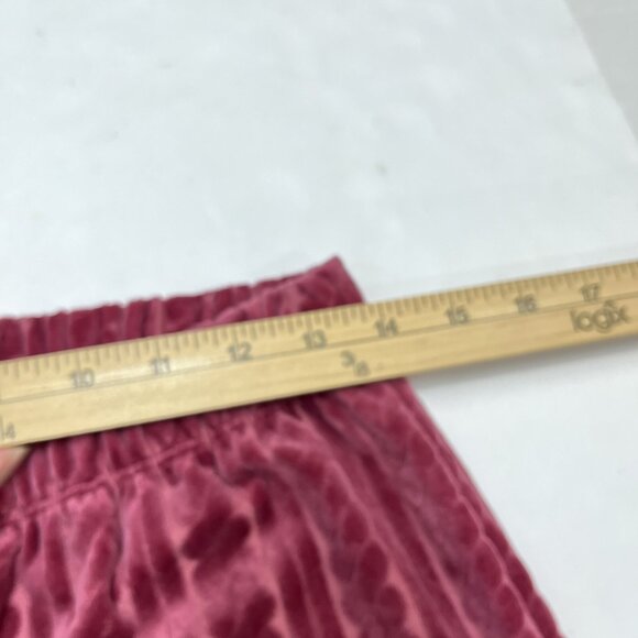 Shore Velour Pants Womens M Crushed Berry Cable Knit Wide Leg Boho Hippie 70s - Picture 8 of 12